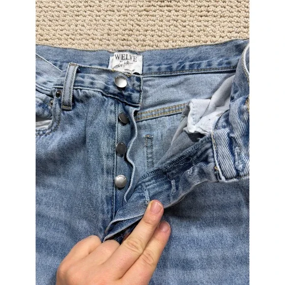 Twelve By Ontwelfth Jeans Womens Size 27 Blue Distressed Streetwear Baggy Denim - Picture 4 of 7